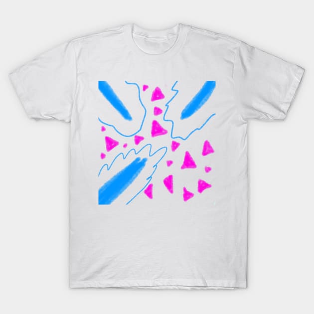 Blue pink watercolor abstract art T-Shirt by Artistic_st